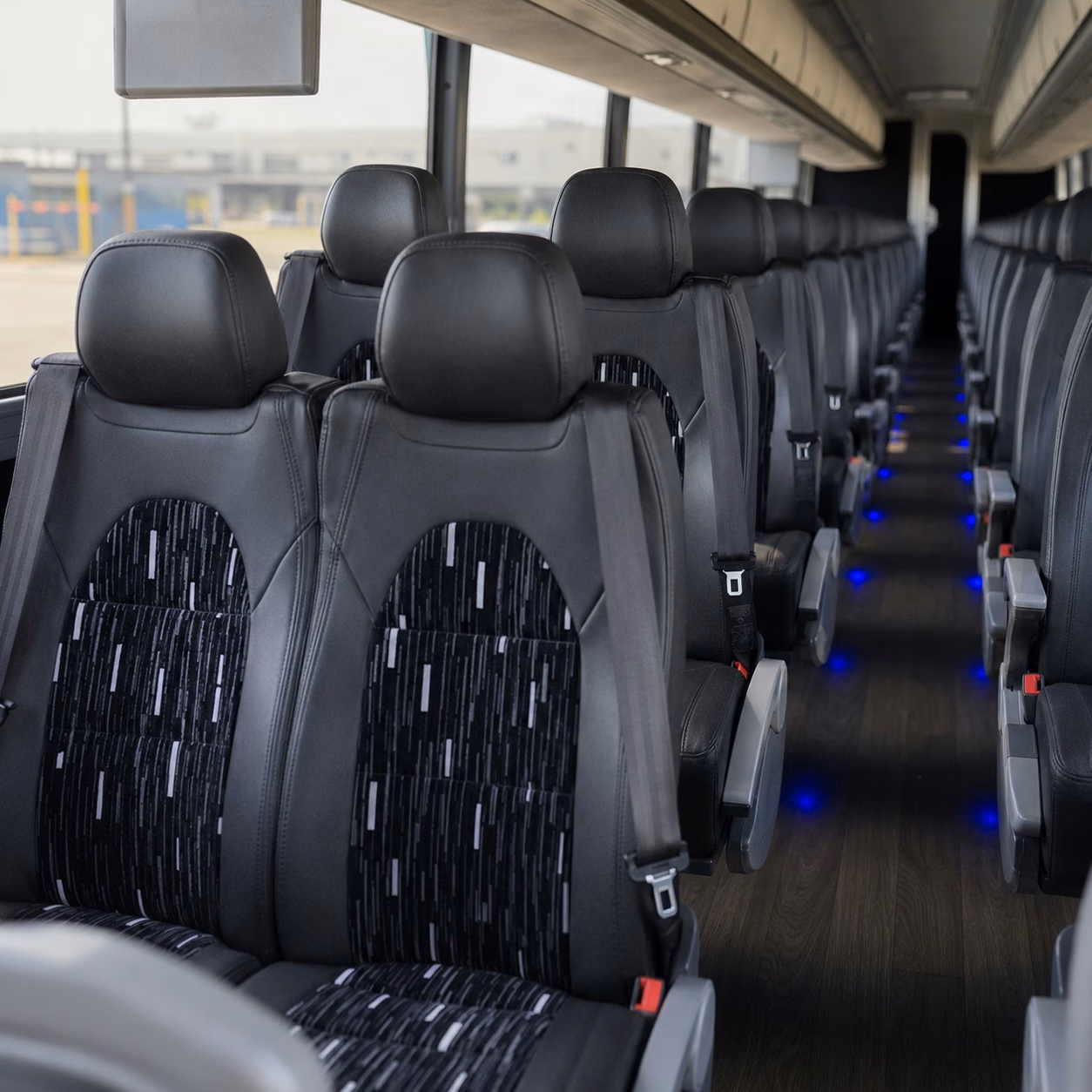 chico charter bus rental interior